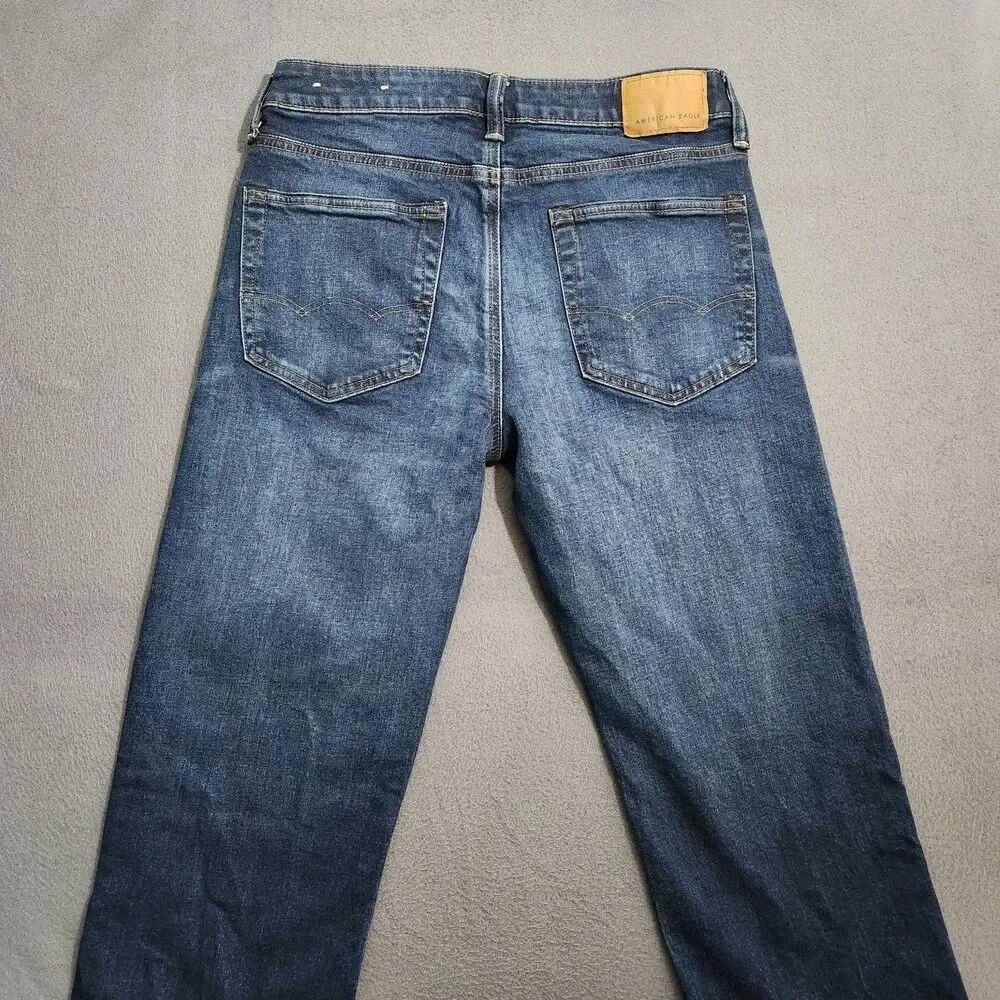 American Eagle Jeans Men 29X30 (30X29) Airflex+ Original Straight Leg Dark Wash